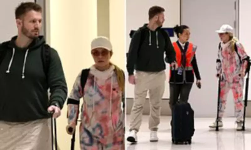 Hayden Panettiere Spotted on Crutches with Convicted Felon Boyfriend at LAX