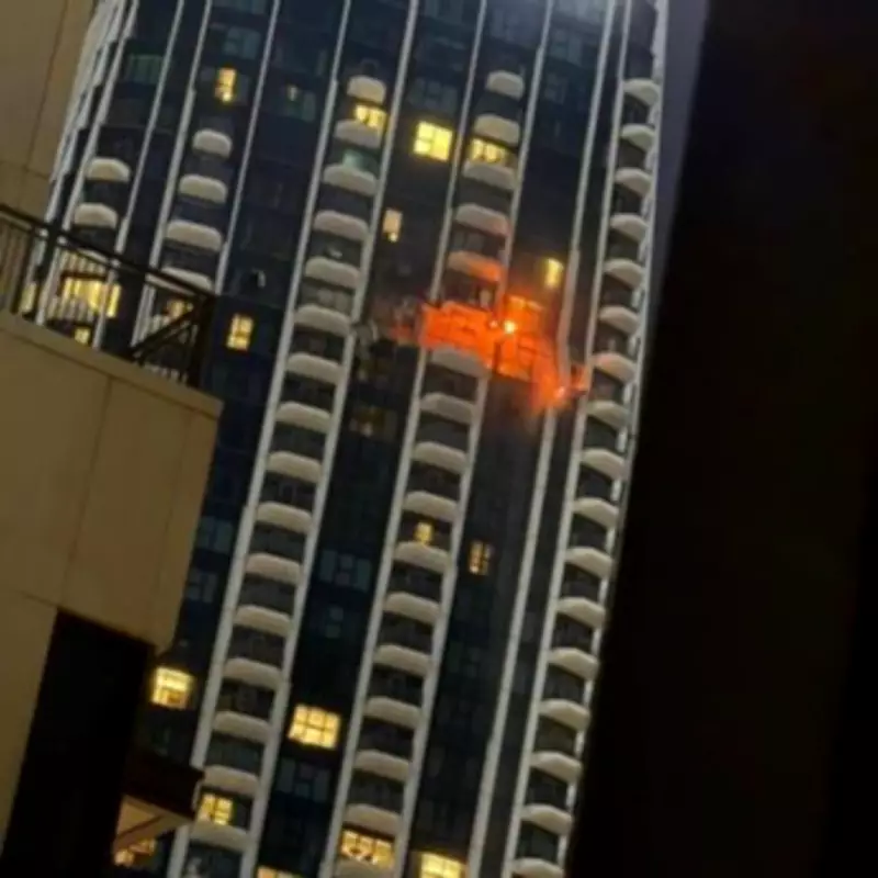 Iranian Drone Strikes Dubai Luxury Tower, Leaving Gap in High-Rise