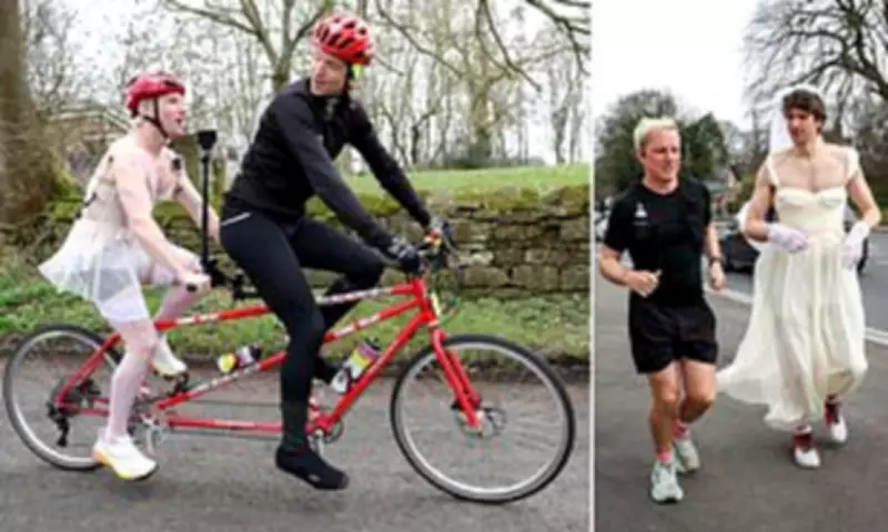 Jamie Laing Dons Lingerie for Greg James' Comic Relief Tandem Cycle Challenge