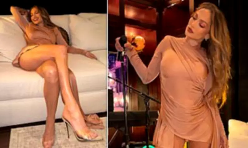 Jennifer Lopez Flaunts Legs in Nude Dress, Reveals 'Happy Era' Post-Divorce