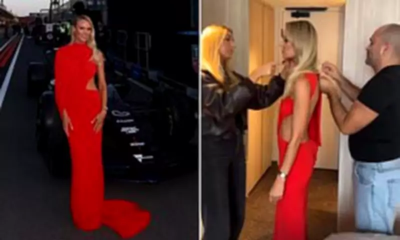 Jules Neale Stuns in Scarlet Gown at Melbourne Event Amid Lachie Split