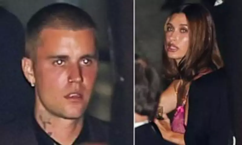 Justin Bieber's Clean-Shaven Look at Oscars Party with Hailey