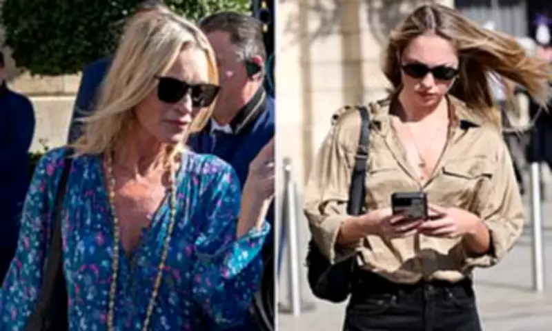 Kate Moss and Daughter Lila Grace Paris Fashion Week with Stylish Outings