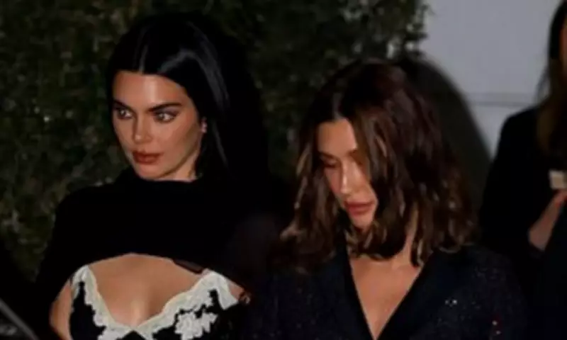 Kendall Jenner and Hailey Bieber Kick Off Oscars Weekend with Glamorous Night Out
