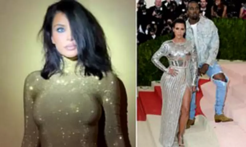 Kim Kardashian Stuns in Blue Contacts at Vanity Fair Oscar Party