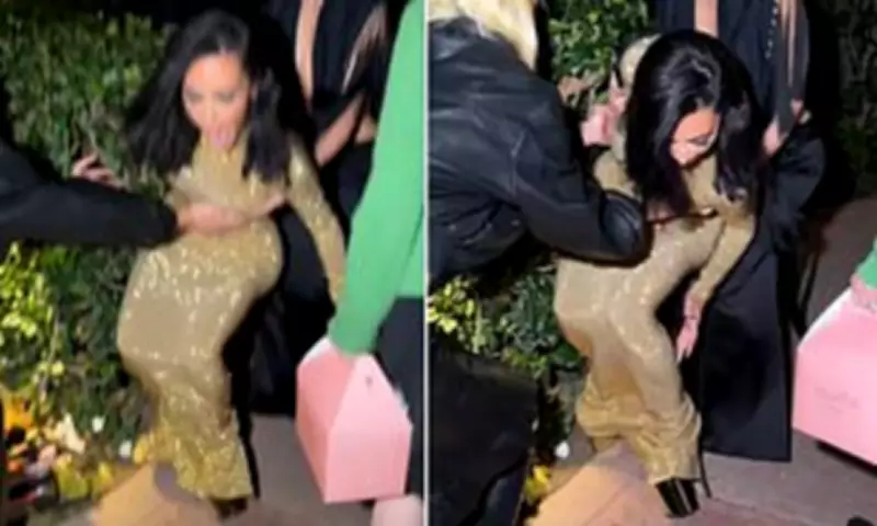 Kim Kardashian's Oscars Party Tumble in Towering Heels Sparks Fan Reactions