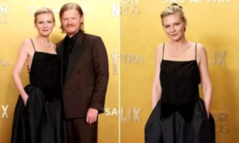 Kirsten Dunst Stuns at Actor Awards in Black Gown with Dramatic Open Back
