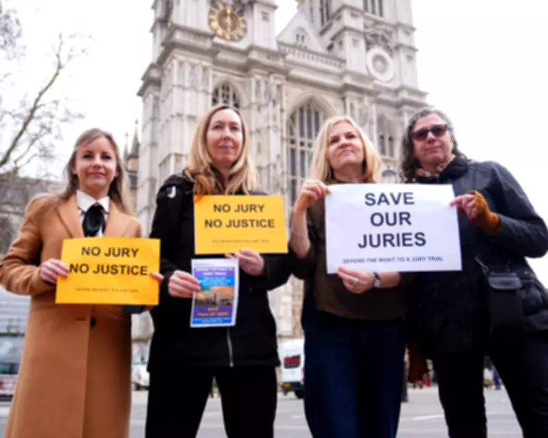 Legal Experts Protest Outside Westminster Abbey Over Jury Trial Rights