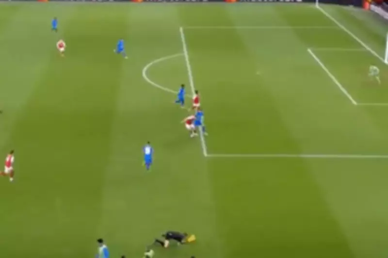 Linesman's Dramatic Pitch Tumble After Collision with Substitute in Arsenal Clash