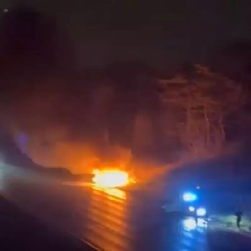 M62 Westbound Shut After Car Fire Following Crash in Greater Manchester