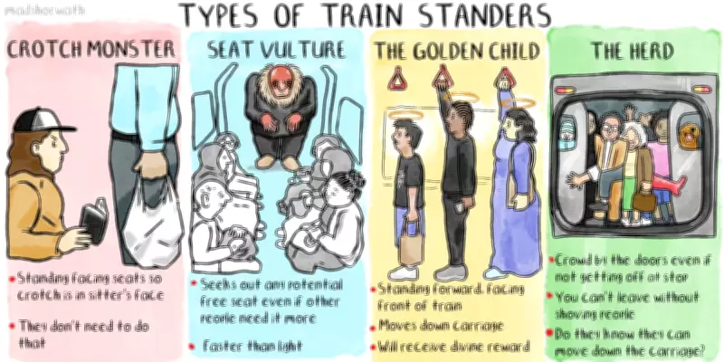 Madeline Horwath's Cartoon Satirises the Daily Struggle of Standing on Trains
