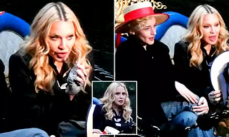 Madonna and Julia Garner Film AppleTV+ Series in Venice Gondola