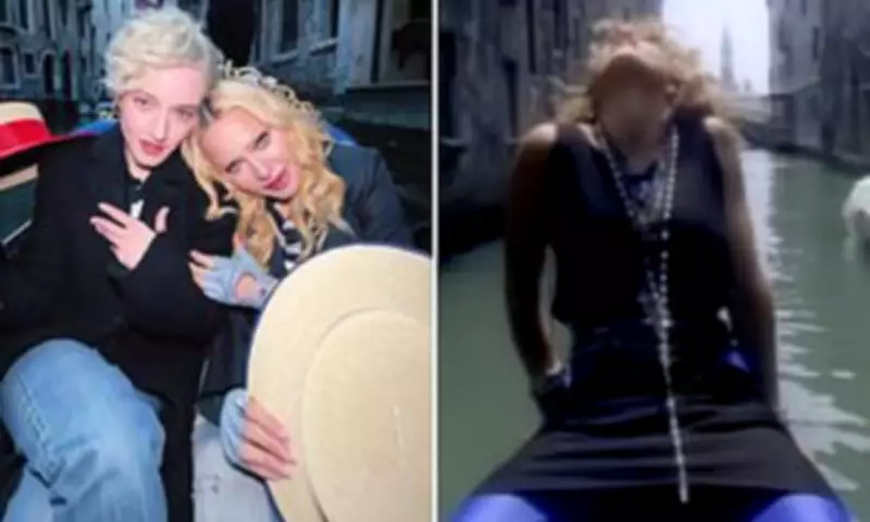 Madonna Recreates Iconic 'Like a Virgin' Gondola Scene with Biopic Star Julia Garner