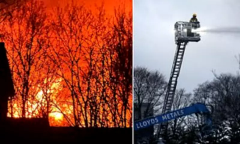 Major Industrial Fire Engulfs Bolton Scrap Metal Yard Overnight