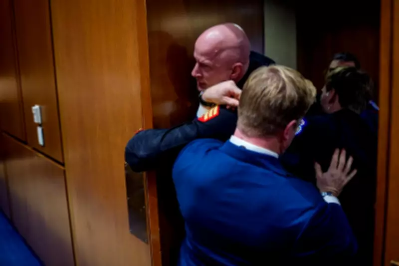 Marine Veteran's Arm Broken in Senate Scuffle Over Iran War Debate