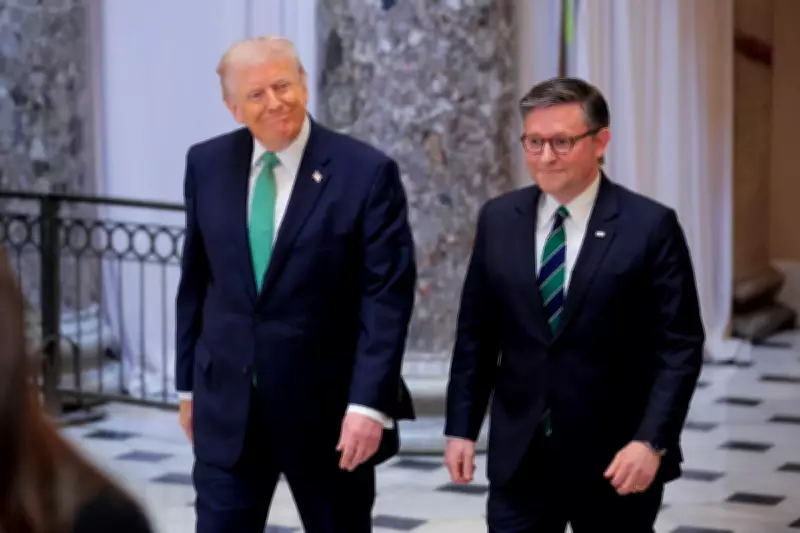 Mike Johnson Presents Trump with 'America First' Award Amid Global Crises