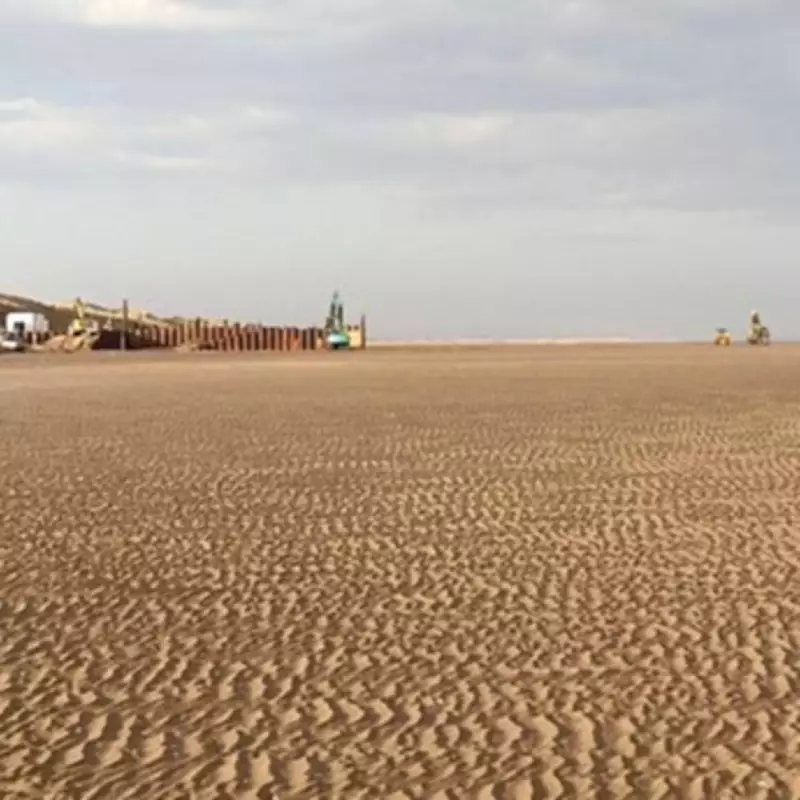Mysterious Steel Structures Appear on Talacre Beach for Carbon Capture Project
