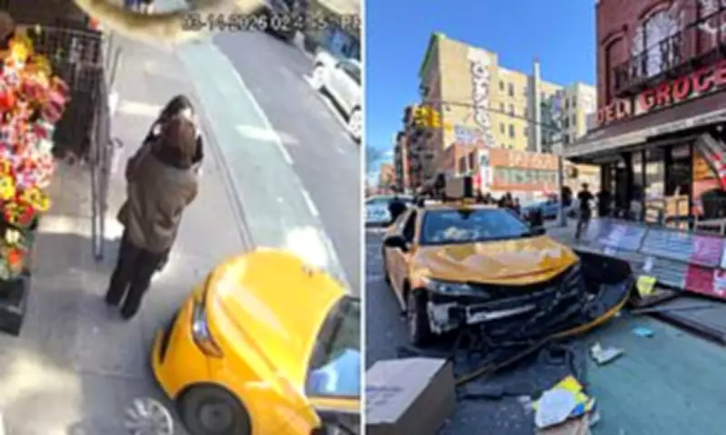 New York Taxi Veers Onto Sidewalk, Pedestrians Saved by Bizarre Twist of Fate