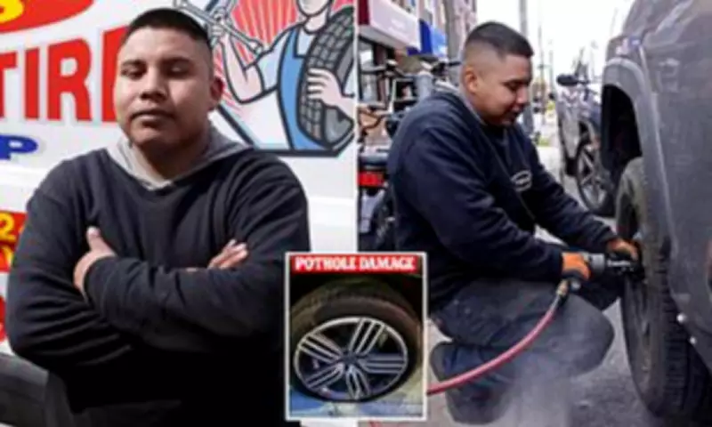 NYC Tire Technician Profits from Giant Belt Parkway Pothole Rescuing 80 Drivers Annually