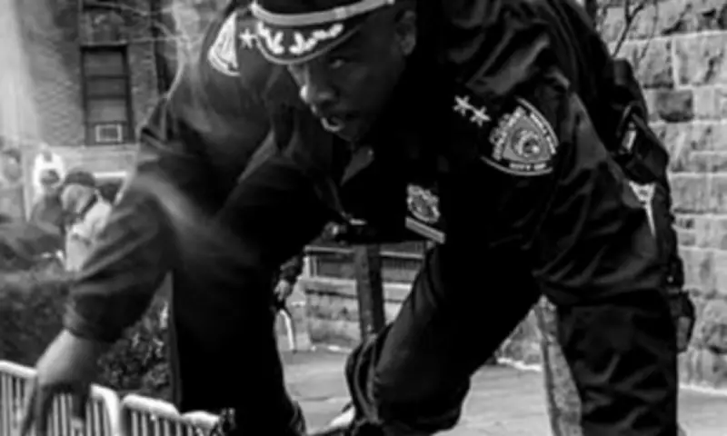 NYPD Chief's Barrier Jump Photo Goes Viral, Hailed as Heroic Pursuit