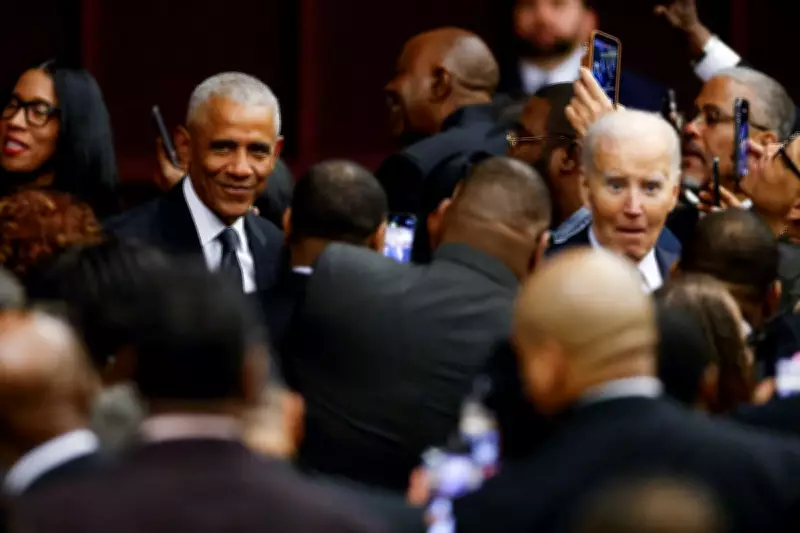 Obama and Biden Reunite at Jesse Jackson Memorial Service