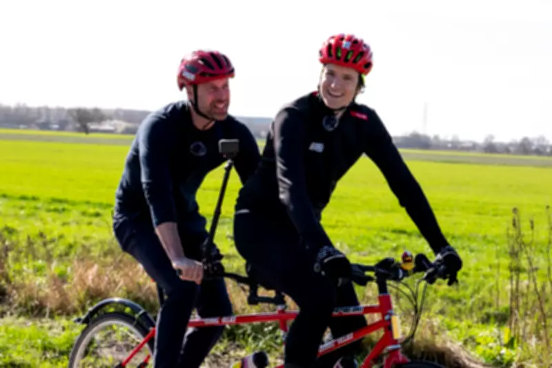 Prince William Joins Greg James on Surprise Tandem Bike Ride for Comic Relief