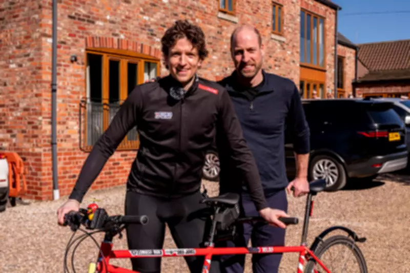 Prince William Joins Greg James on Surprise Tandem Ride for Comic Relief