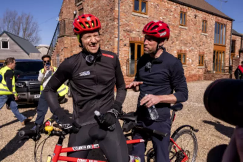 Prince William Joins Greg James on Tandem Bike for Comic Relief Fundraiser