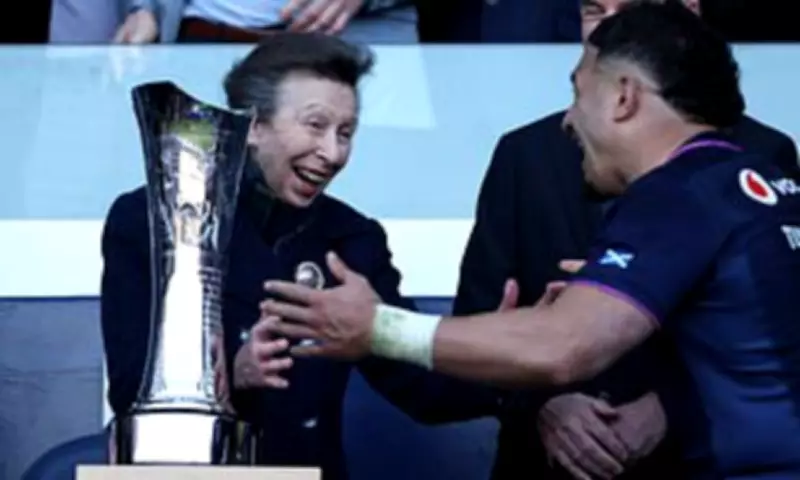 Princess Anne Shares Laugh with Rugby Captain in Playful Trophy Ceremony