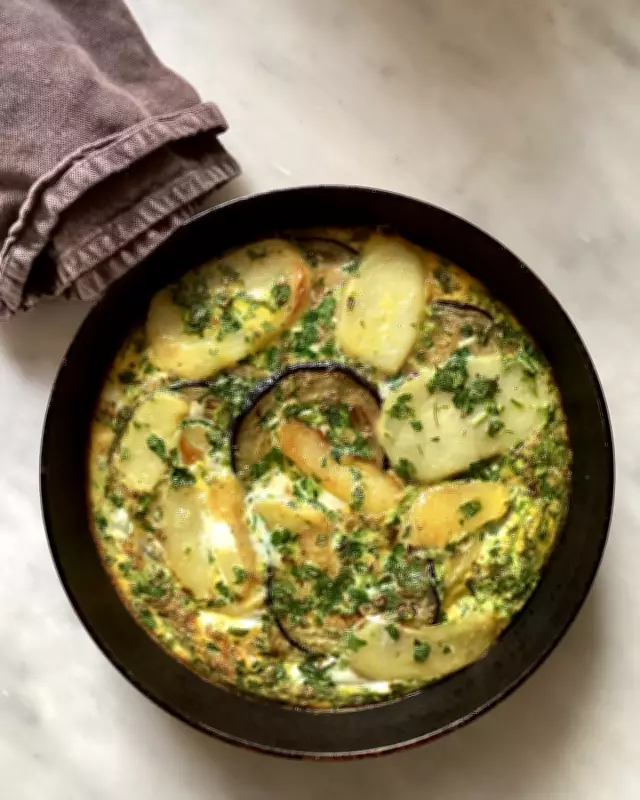 Rachel Roddy's Hearty Potato and Aubergine Tortino Recipe for Summer