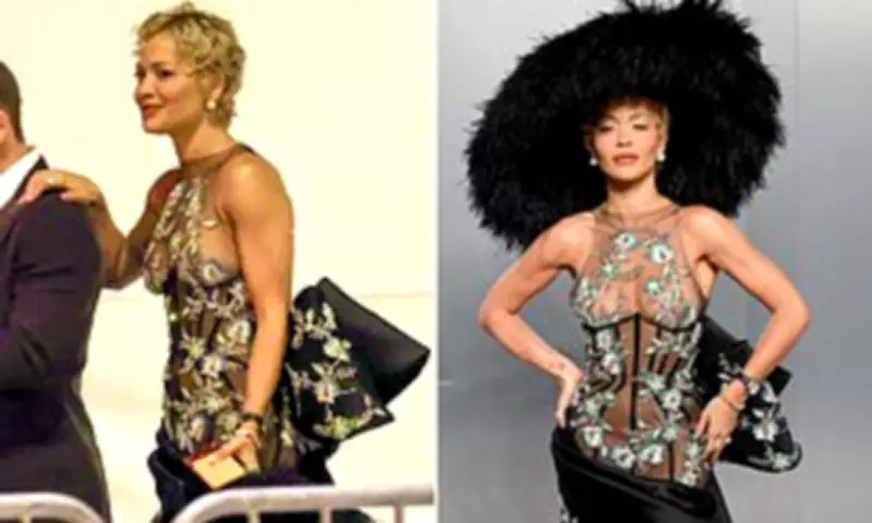 Rita Ora's Oscars Party Hat Drama: Fashion Statement Hinders Mingling