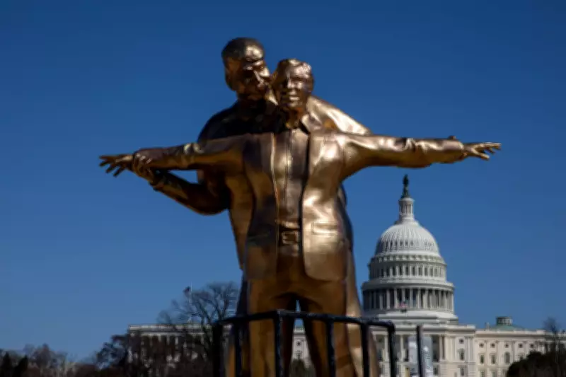 Satirical Trump-Epstein Titanic Statue Erected on National Mall