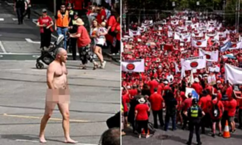 Streaker Disrupts Major Melbourne Teachers' Strike Over Pay and Conditions