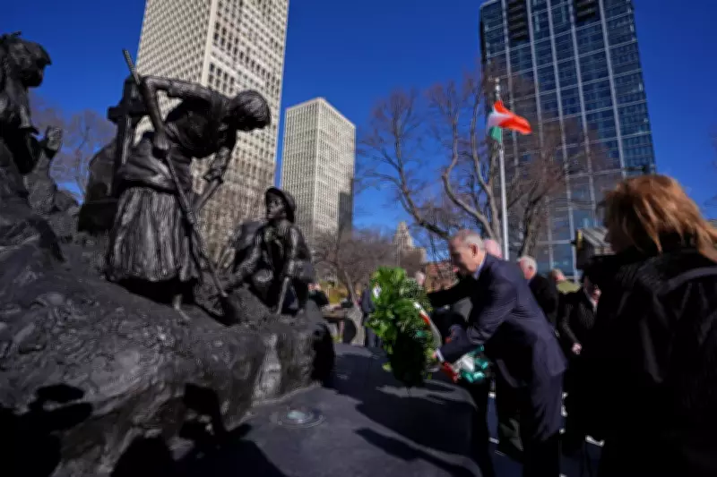 Taoiseach Micheal Martin Honors Famine Victims at Philadelphia Memorial