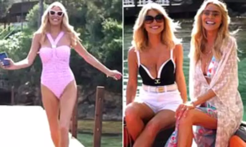 Tess Daly Stuns in Pink Swimsuit for Naia Beach Photoshoot in Turkey