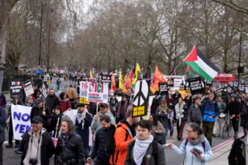 Thousands March in London Demanding End to US-Israeli Strikes on Iran
