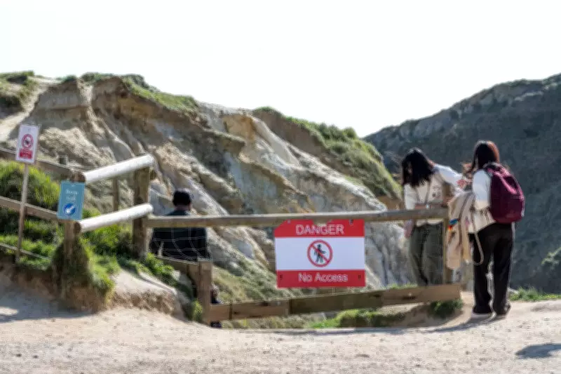 Tourists Defy Danger Signs to Access Closed Durdle Door Beauty Spot