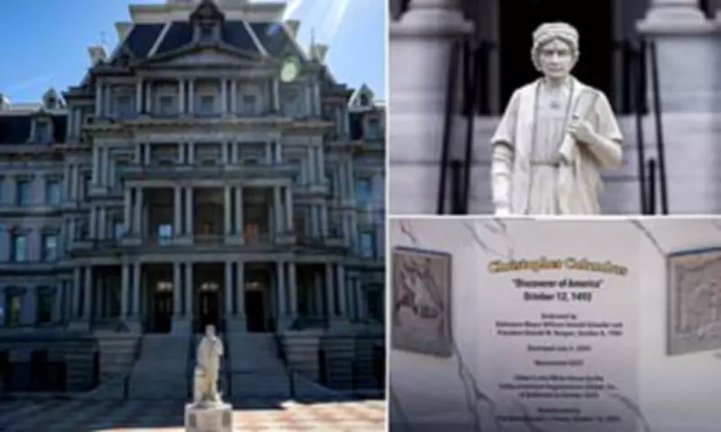 Trump Reinstates Toppled Columbus Statue at White House in Anti-Woke Move