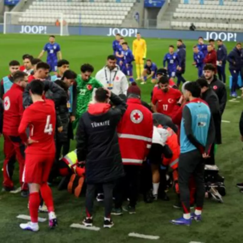 Turkey U21 Coach Collapses During Match, Rushed to Hospital After Head Injury