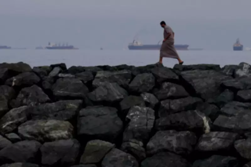 UAE Beachgoers Unfazed as Hormuz Strait Tanker Congestion Looms