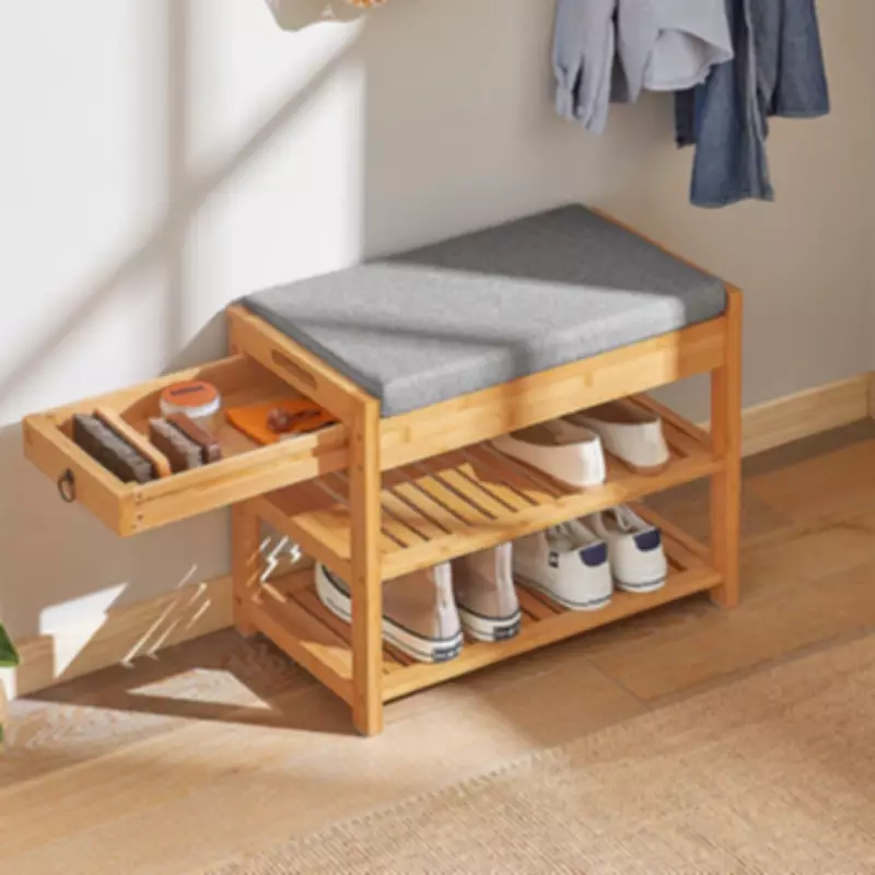 Wayfair's Bamboo Shoe Bench Now 24% Off: Space-Saving Hallway Solution