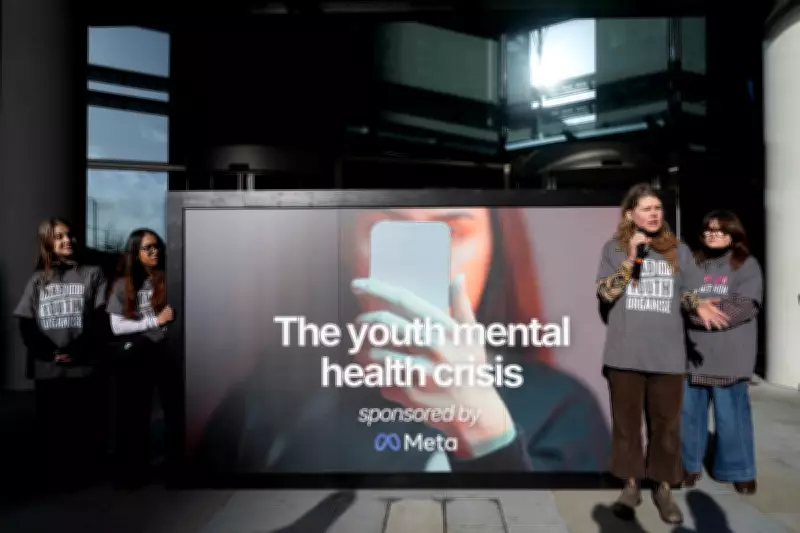 Youth Activists Protest at Meta London HQ Over Mental Health 'Misery Tax' Demand