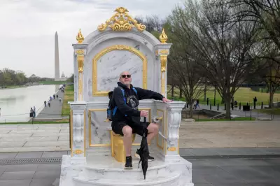 Golden Toilet Statue Mocks Trump's White House Renovations in Washington
