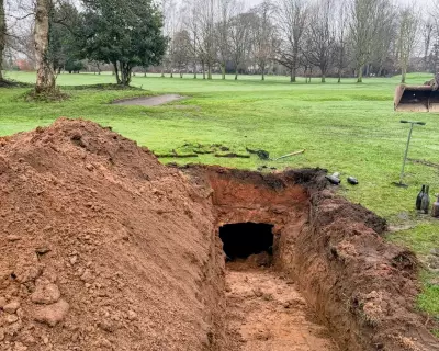 Golf Course Sinkhole Reveals Lost Wine Cellar, Mistaken for Drain