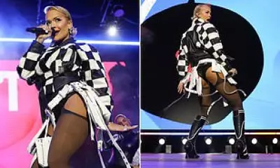 Rita Ora Stuns at F1 Australian Grand Prix in Daring Leather Ensemble