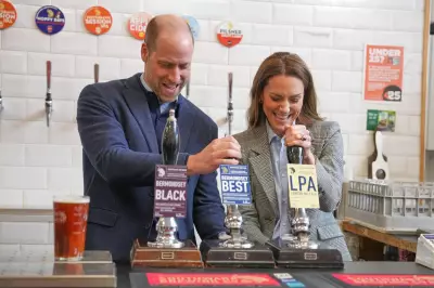 William and Kate Triumph in Pint Pulling Contest at London Brewery