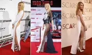 Celebrity Leg Slit Trend Returns with High Wardrobe Malfunction Risk