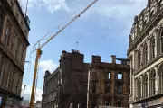 Demolition Underway on Fire-Ravaged Victorian Building Near Glasgow Central Station