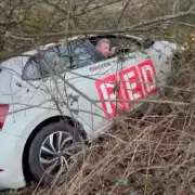 Drunk RED Driving School Instructor Crashes Car into Ditch on Way to Lesson