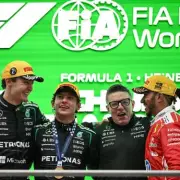 George Russell's Podium Gesture for Hamilton and Antonelli Highlights Mercedes Camaraderie